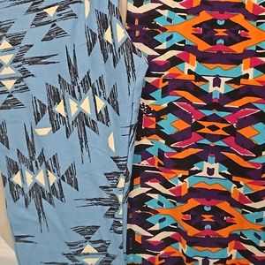 2 Pair LulaRoe leggings Aztec print